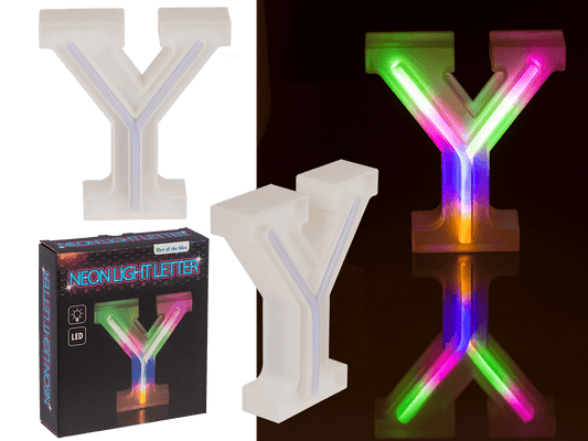 Neon Light Letter; Y, Height: 16 cm, for