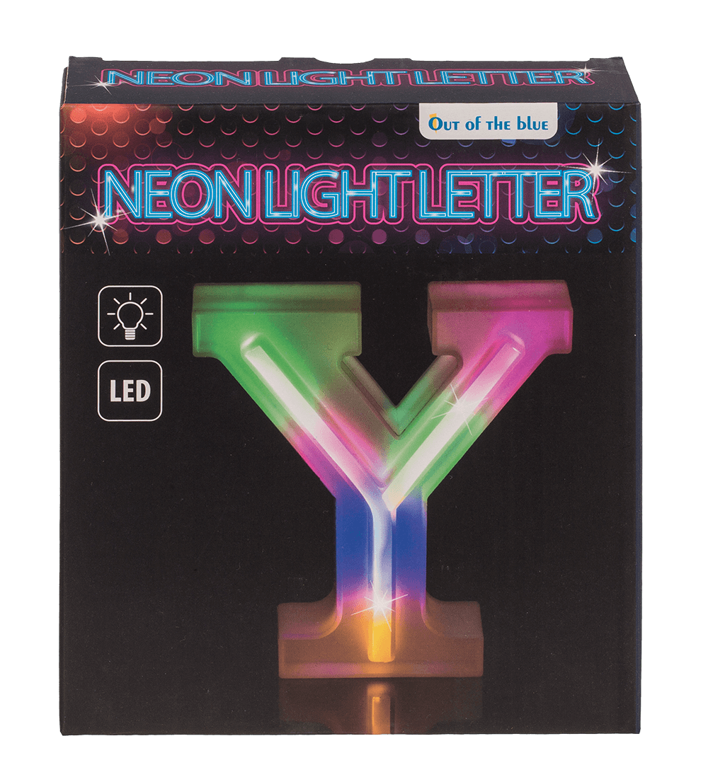 Neon Light Letter; Y, Height: 16 cm, for