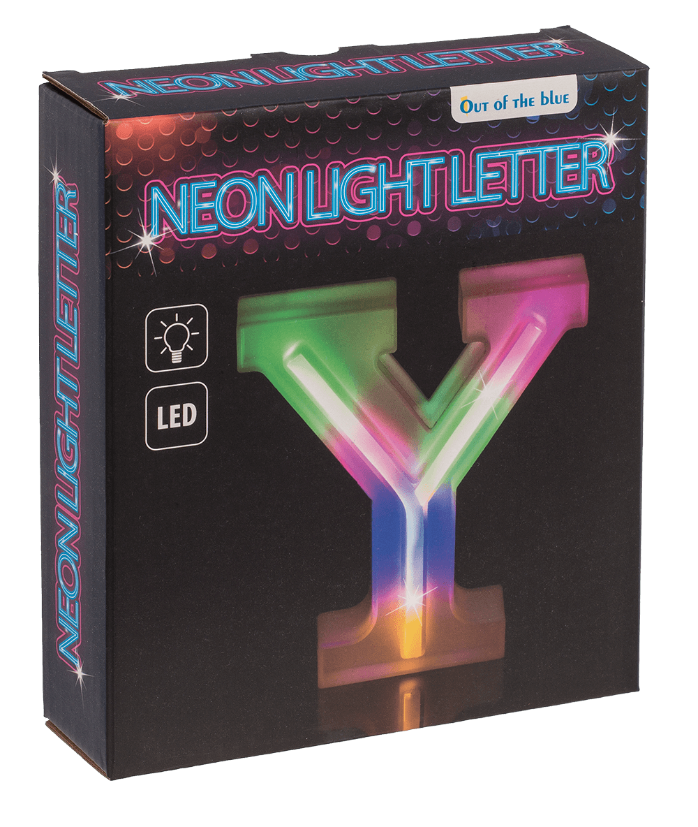 Neon Light Letter; Y, Height: 16 cm, for