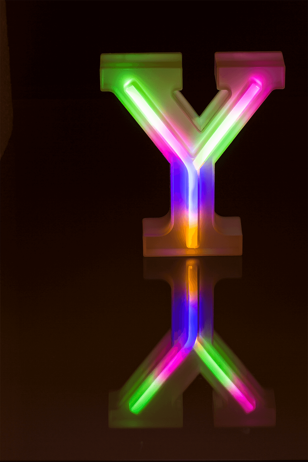 Neon Light Letter; Y, Height: 16 cm, for
