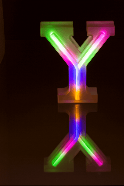 Neon Light Letter; Y, Height: 16 cm, for
