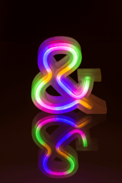 Neon Light Letter; &, Height: 16 cm, for