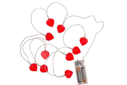 Light chain heart with 10-LED, 6/18 hour timer,