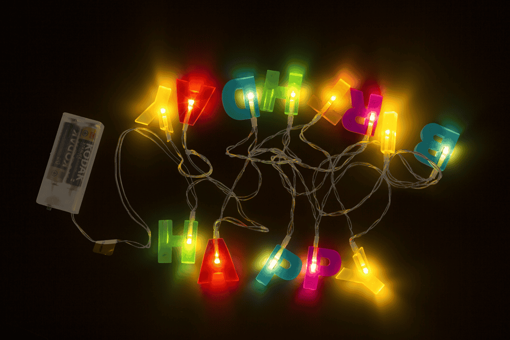 Fairy lights LED "Happy Birthday", L: 1,70 m.,