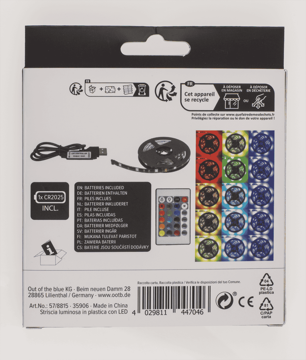 Light strip with colour changing LED,