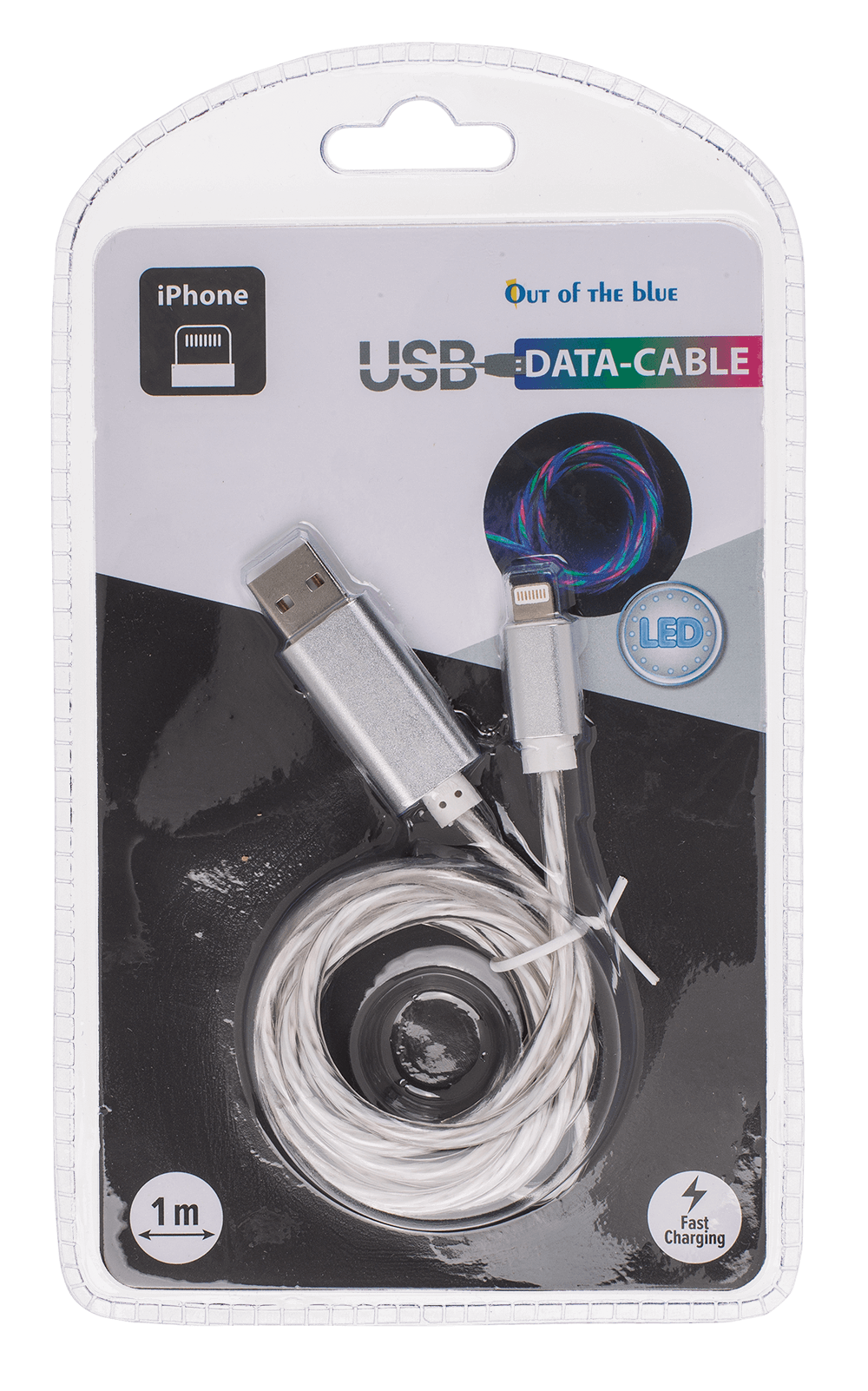 USB fast charging cable for iPhone, with LED,