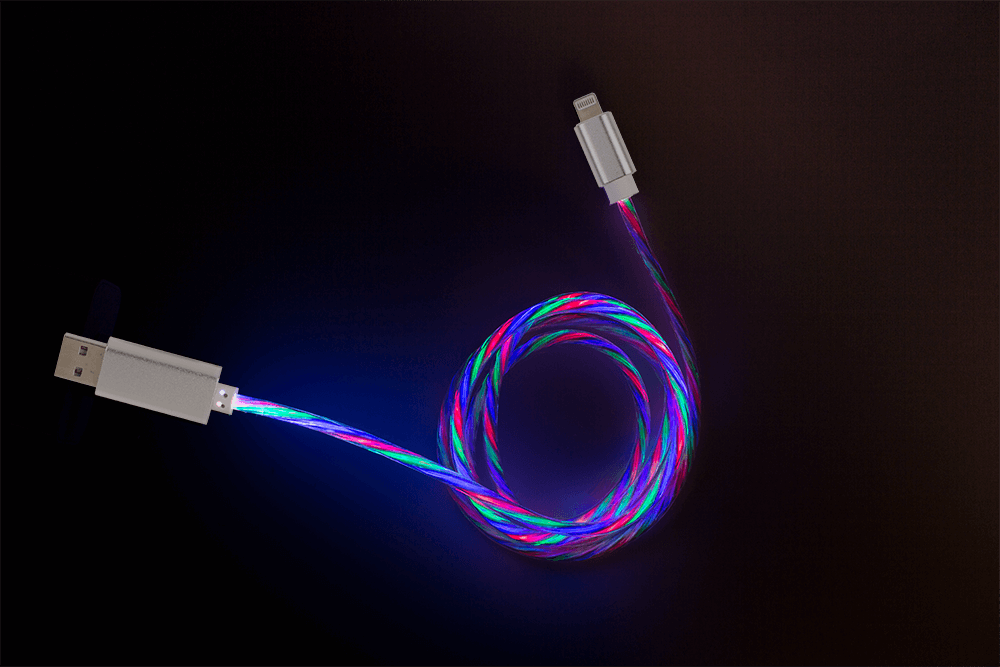 USB fast charging cable for iPhone, with LED,