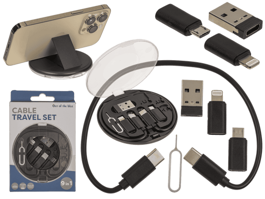 Cable travel set, adapter: USB C to USB, Lightning