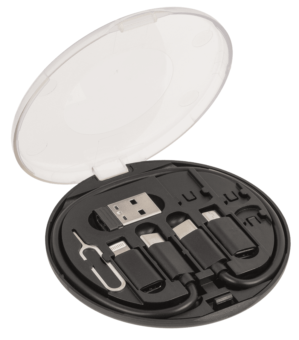 Cable travel set, adapter: USB C to USB, Lightning