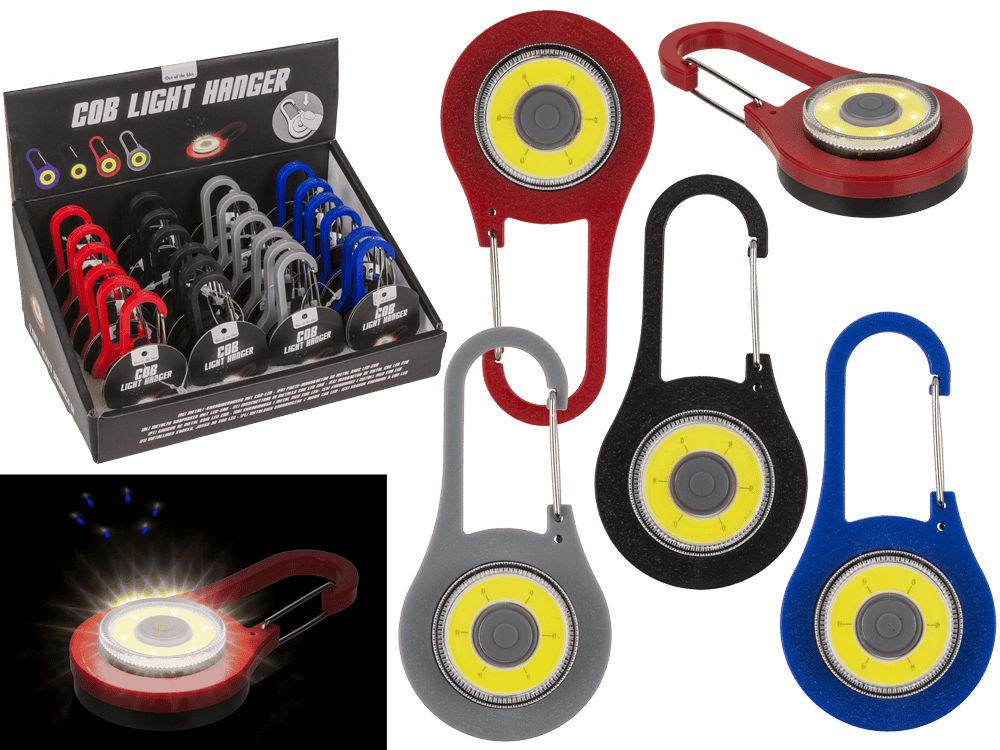 Metal snap hook with CPB-LED (incl. batteries)