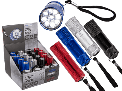 Metal torch with 9 LED,