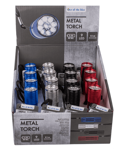 Metal torch with 9 LED,