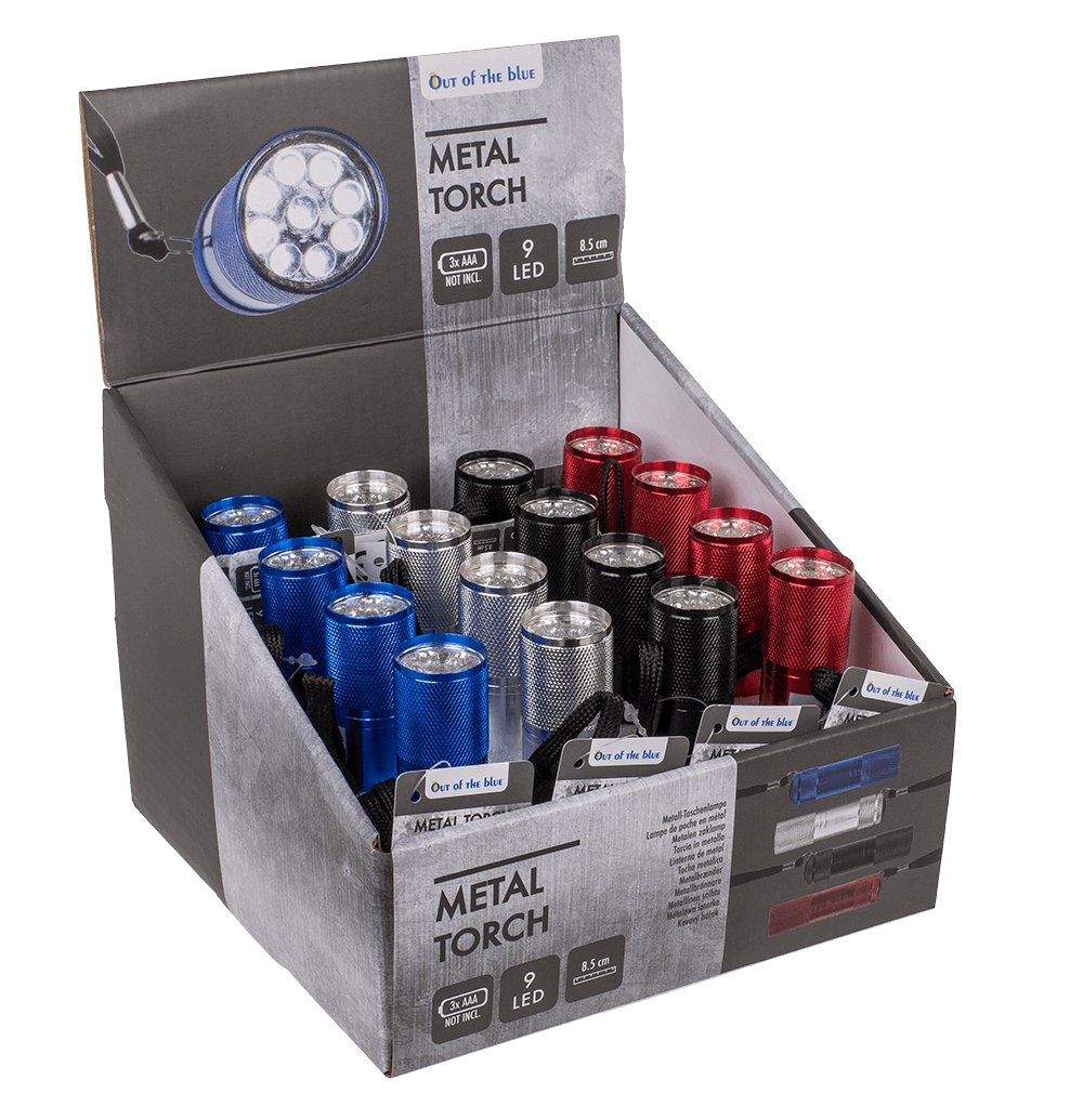 Metal torch with 9 LED,