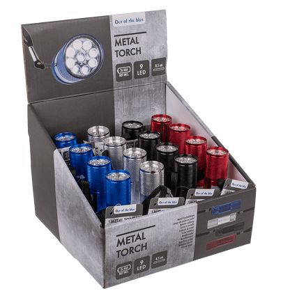 Metal torch with 9 LED,