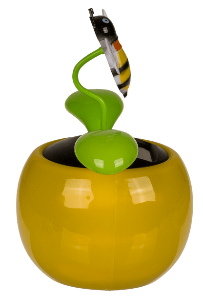 Movable flowers & insects in plastic pot with,