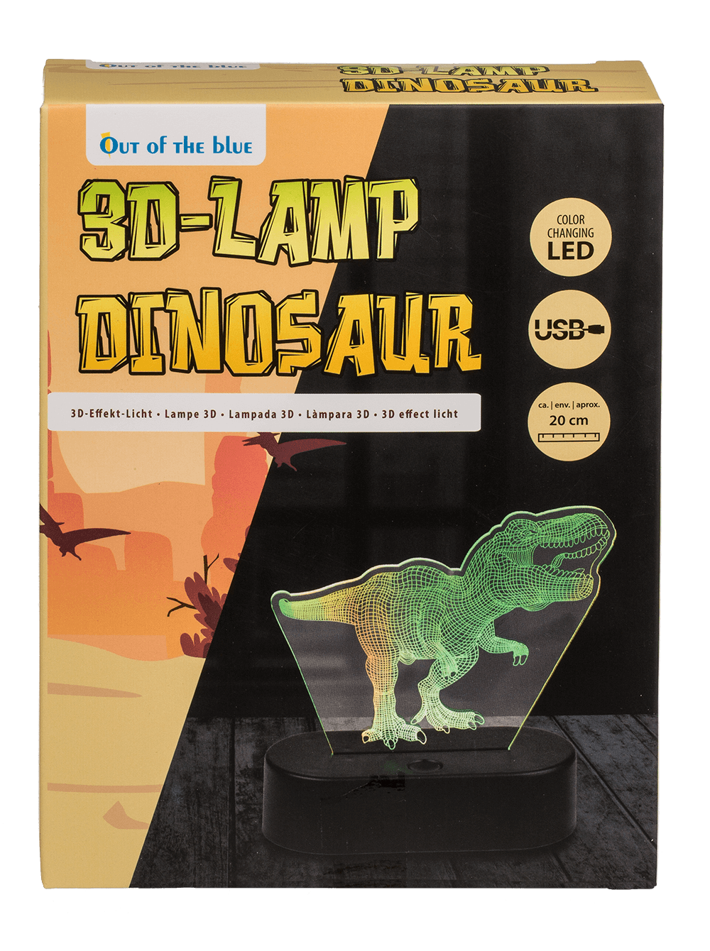 3D-Lamp, T-Rex, ca. 20 cm, with USB-cable