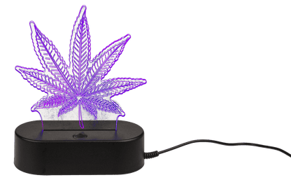 3D-Lamp, Cannabis Leaf, 16 cm, with USB-cable