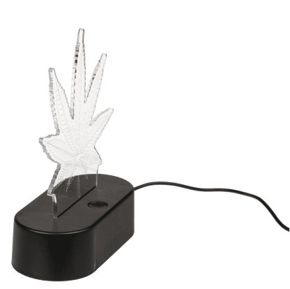 3D-Lamp, Cannabis Leaf, 16 cm, with USB-cable
