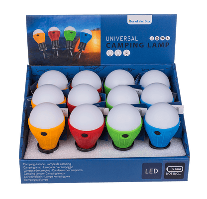 Universal camping lamp, with carabiner hook,