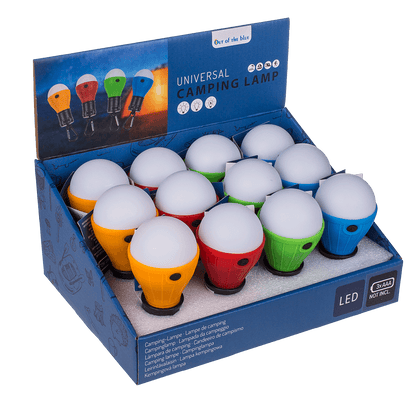 Universal camping lamp, with carabiner hook,