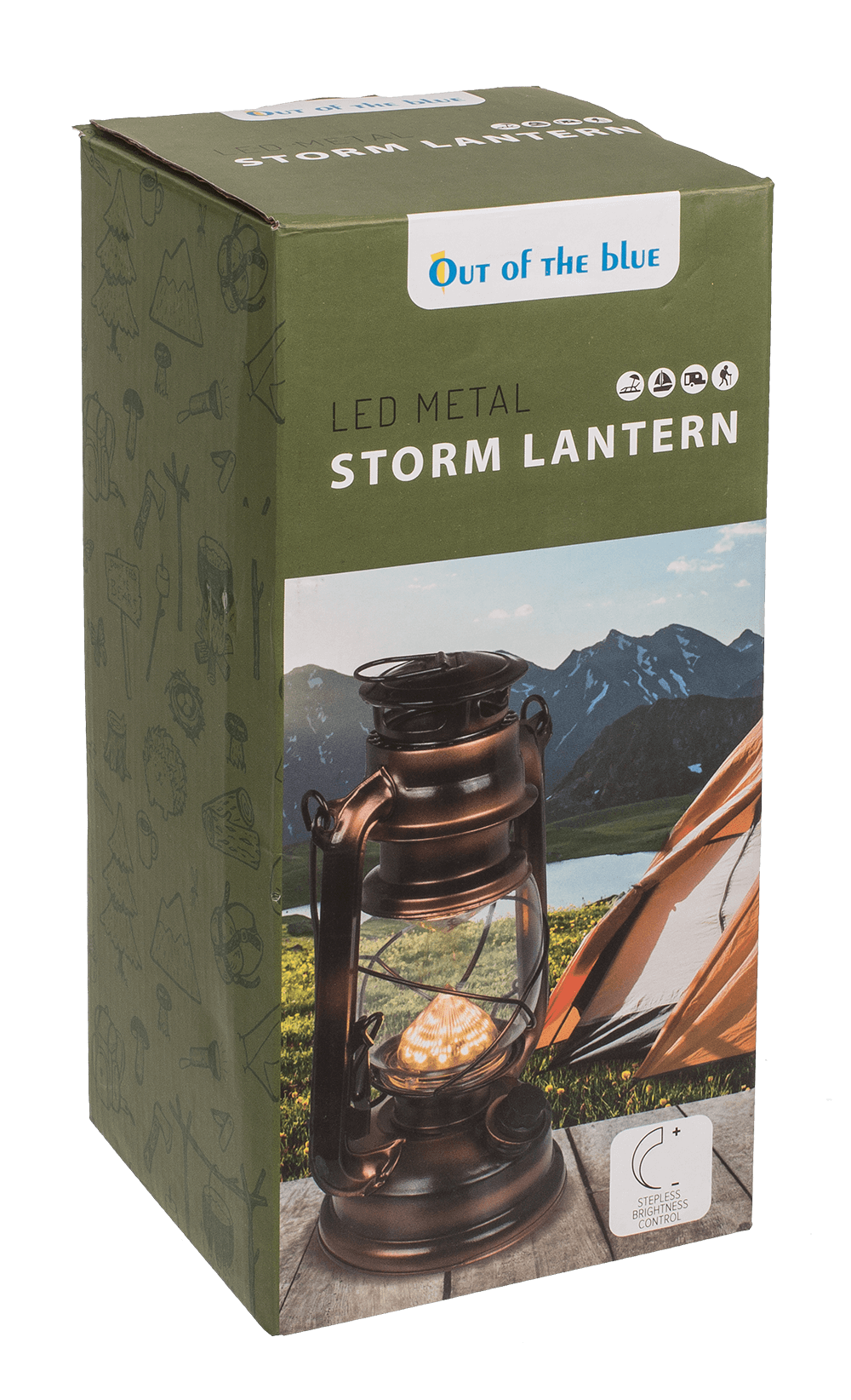 LED metal storm lantern, 15 x 25 cm, for 2 x