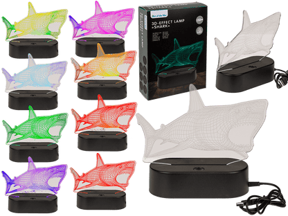 3D-Lamp, Shark, ca.14 x 16 cm, plastic,