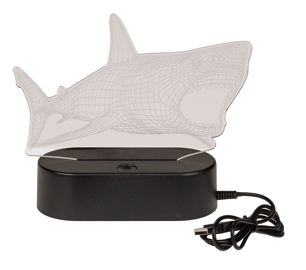3D-Lamp, Shark, ca.14 x 16 cm, plastic,