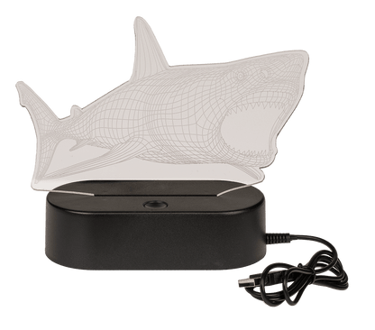 3D-Lamp, Shark, ca.14 x 16 cm, plastic,