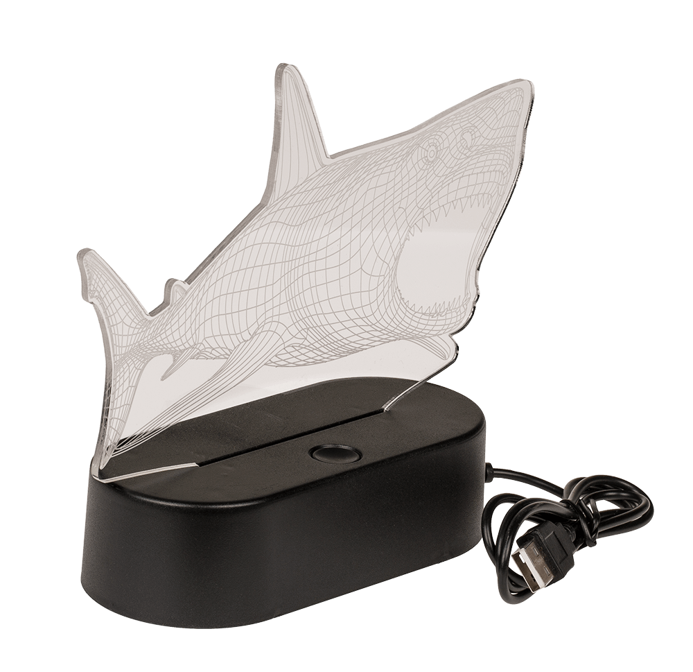3D-Lamp, Shark, ca.14 x 16 cm, plastic,