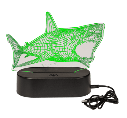 3D-Lamp, Shark, ca.14 x 16 cm, plastic,