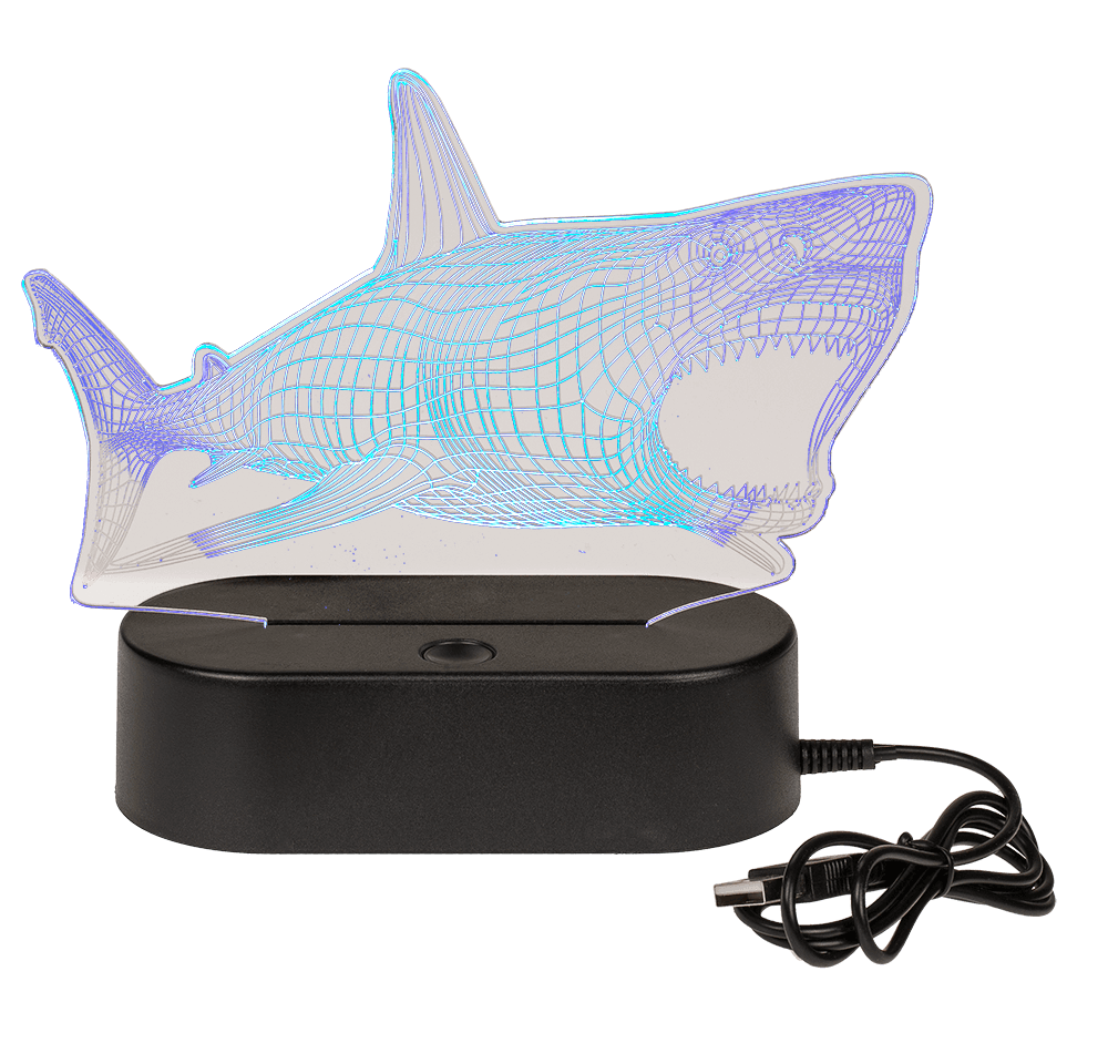 3D-Lamp, Shark, ca.14 x 16 cm, plastic,