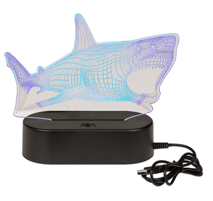 3D-Lamp, Shark, ca.14 x 16 cm, plastic,