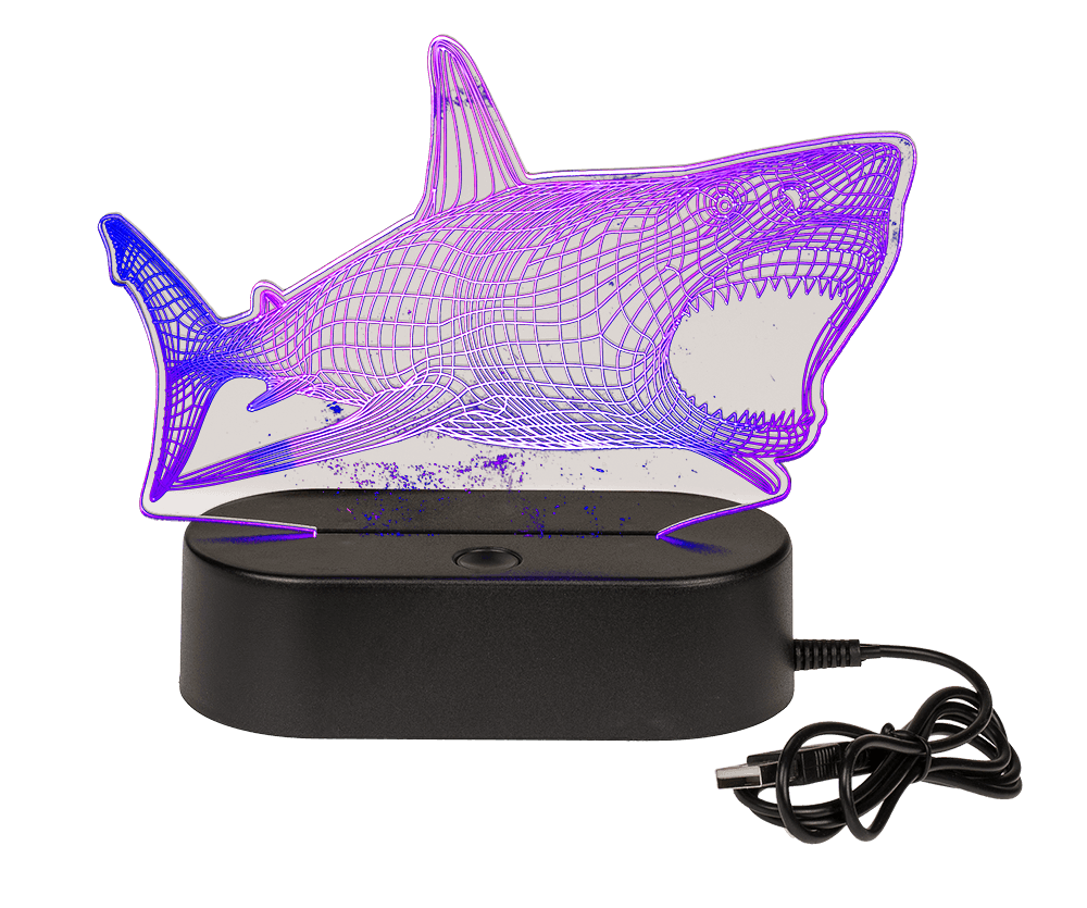 3D-Lamp, Shark, ca.14 x 16 cm, plastic,