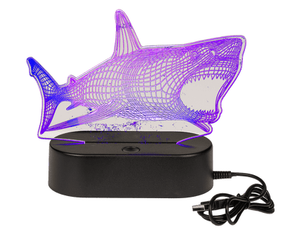 3D-Lamp, Shark, ca.14 x 16 cm, plastic,