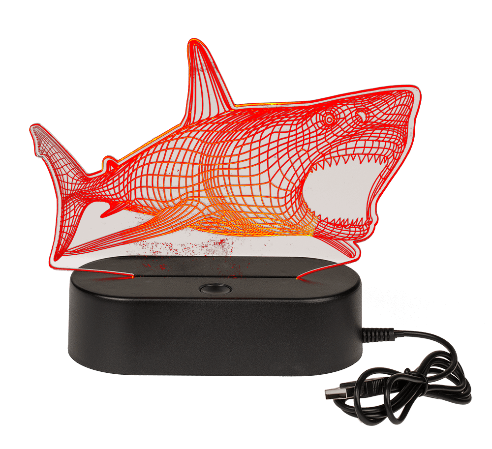 3D-Lamp, Shark, ca.14 x 16 cm, plastic,