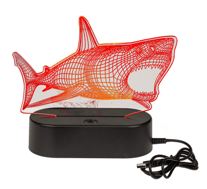 3D-Lamp, Shark, ca.14 x 16 cm, plastic,
