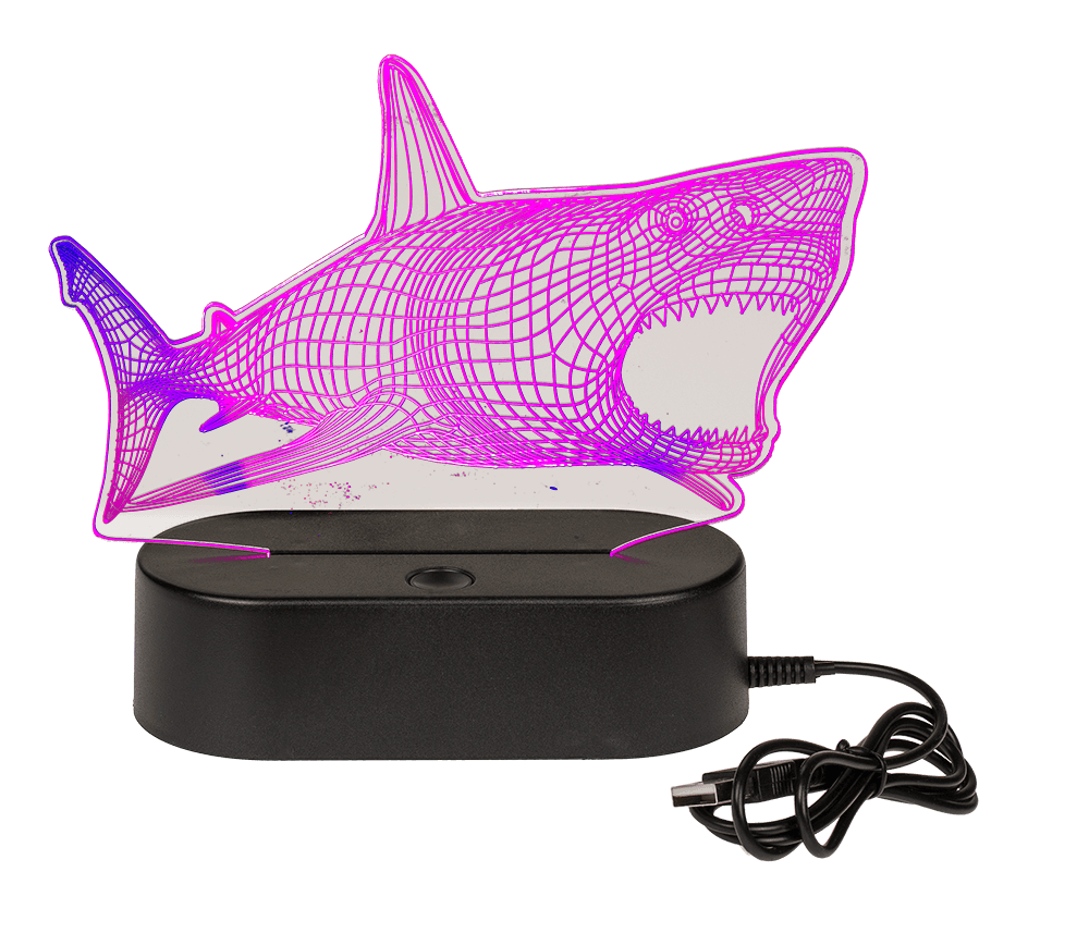 3D-Lamp, Shark, ca.14 x 16 cm, plastic,