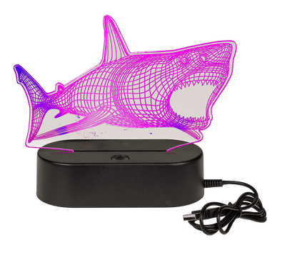 3D-Lamp, Shark, ca.14 x 16 cm, plastic,