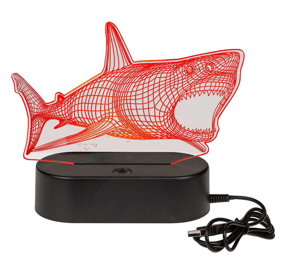 3D-Lamp, Shark, ca.14 x 16 cm, plastic,