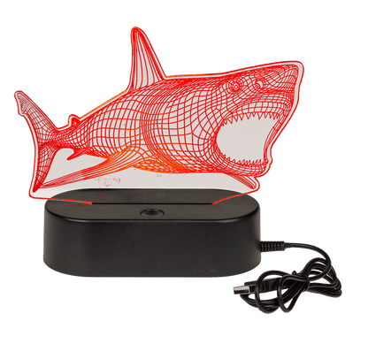 3D-Lamp, Shark, ca.14 x 16 cm, plastic,
