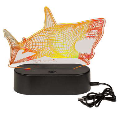 3D-Lamp, Shark, ca.14 x 16 cm, plastic,