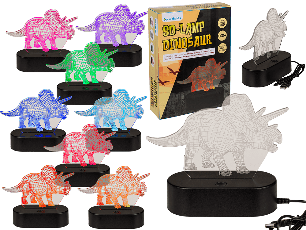 3D-Lamp,Triceratops, ca. 14 x 16 cm, plastic,