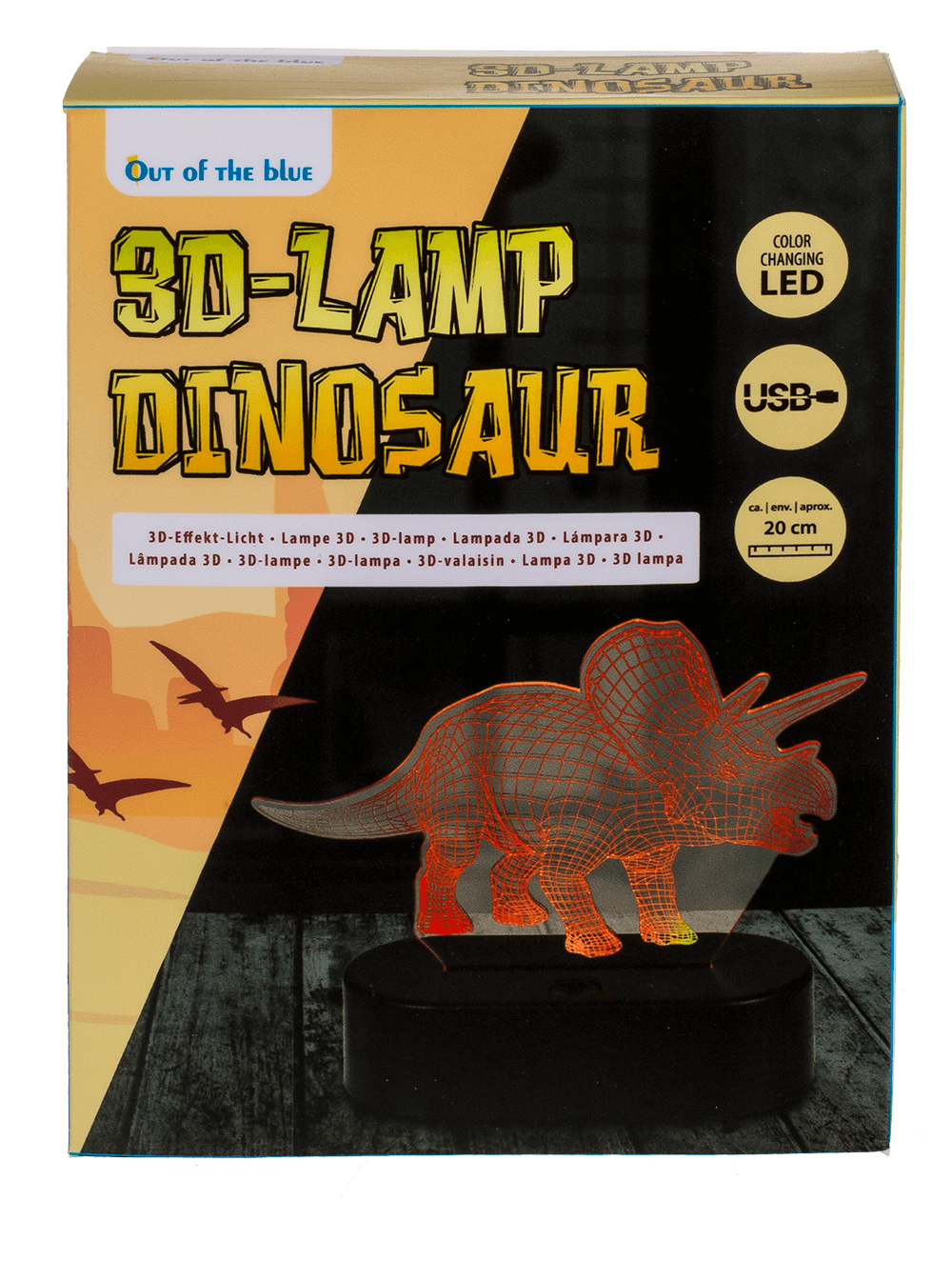 3D-Lamp,Triceratops, ca. 14 x 16 cm, plastic,
