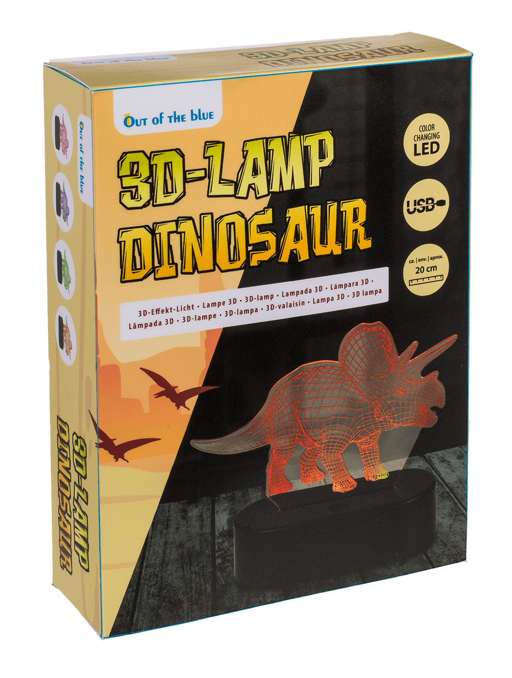 3D-Lamp,Triceratops, ca. 14 x 16 cm, plastic,