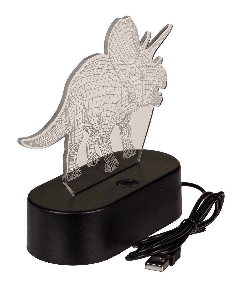 3D-Lamp,Triceratops, ca. 14 x 16 cm, plastic,