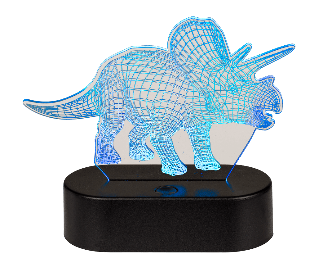 3D-Lamp,Triceratops, ca. 14 x 16 cm, plastic,