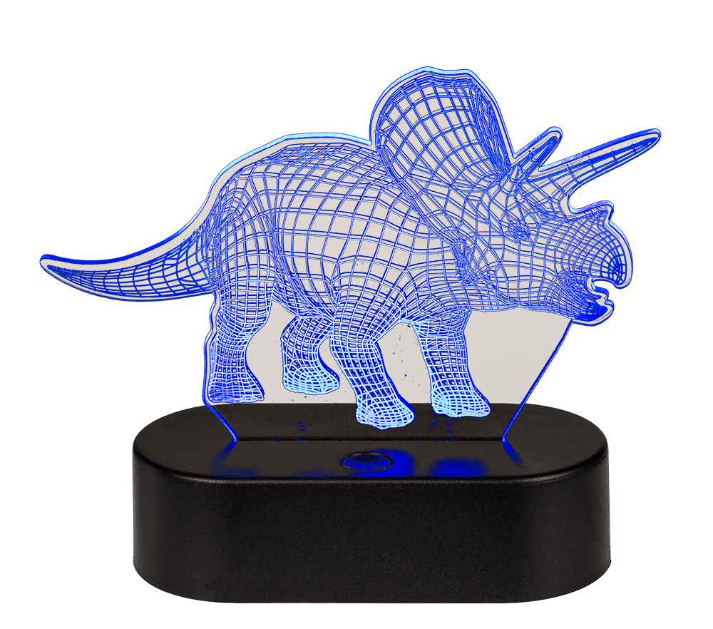 3D-Lamp,Triceratops, ca. 14 x 16 cm, plastic,