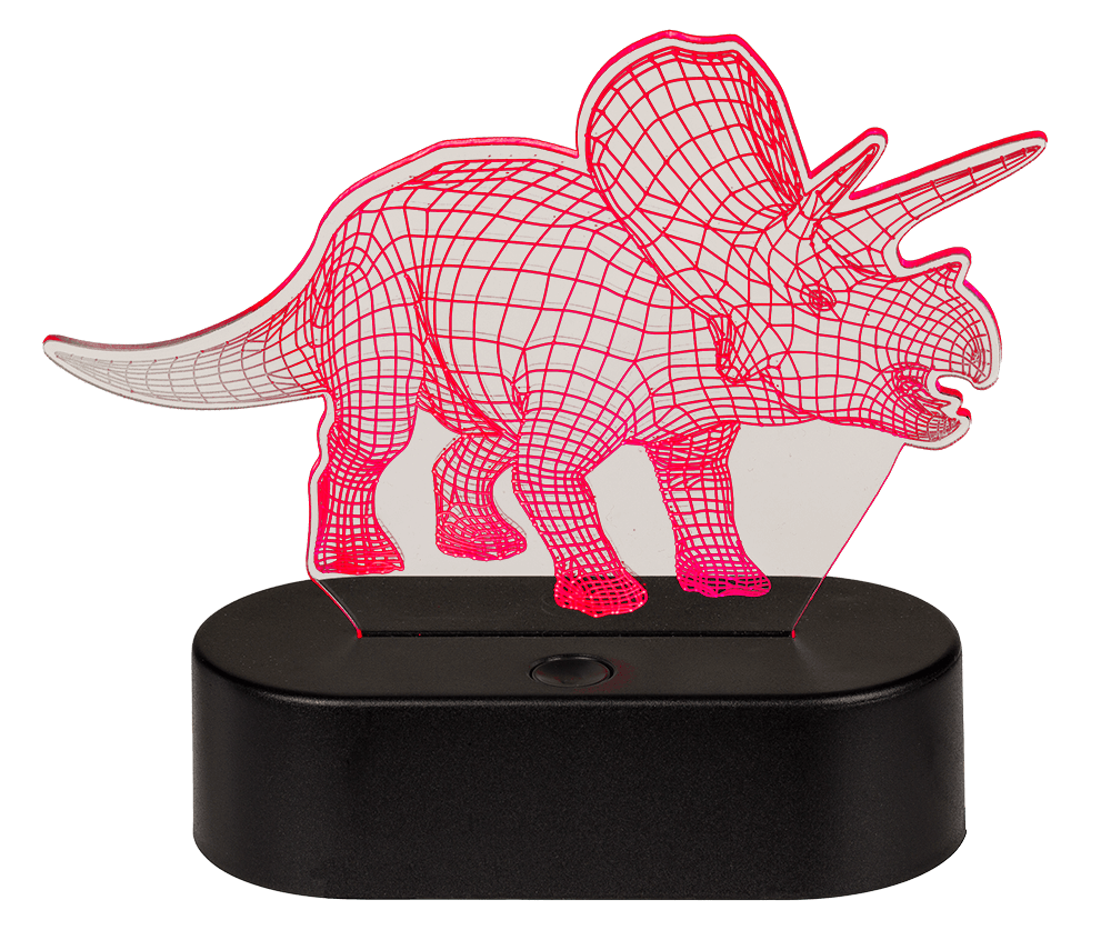 3D-Lamp,Triceratops, ca. 14 x 16 cm, plastic,
