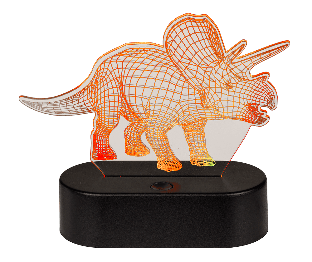 3D-Lamp,Triceratops, ca. 14 x 16 cm, plastic,