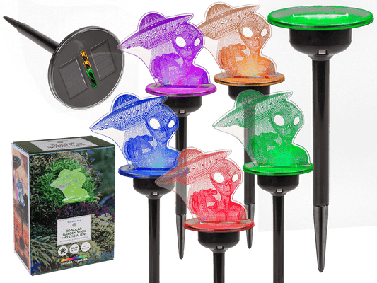 3D LED Solar garden stick with colour changing LED